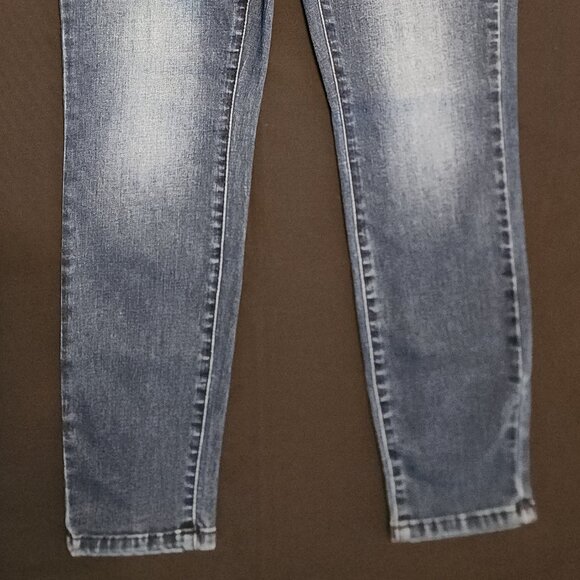 Kensie Blue Jeans Size 6/28 Skinny Ankle Faux Pearl & Rhinestone Design - Picture 3 of 16